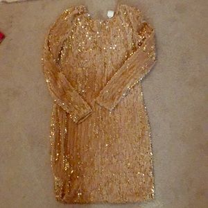 Gold sequin dress